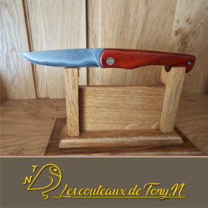 Couteau pliant à Friction Damas Manche en bois narra rouge